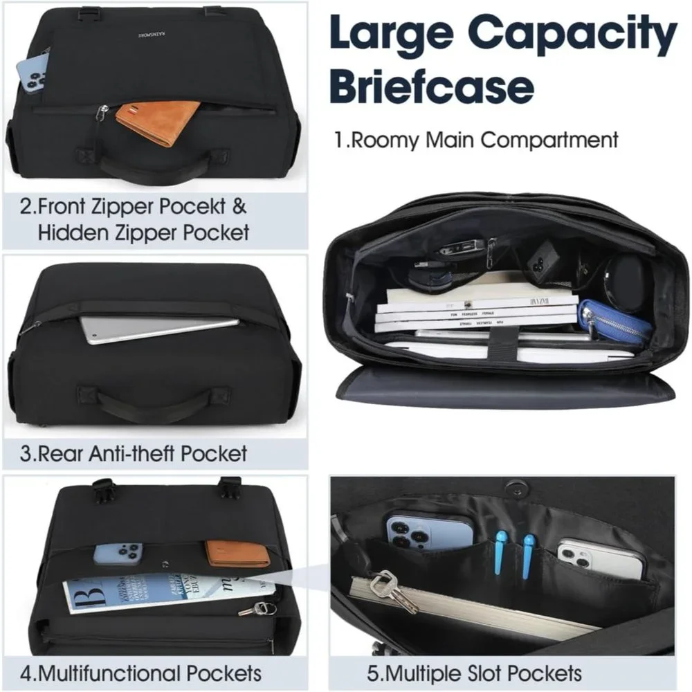 Men Messenger Bag Office Work bag Black